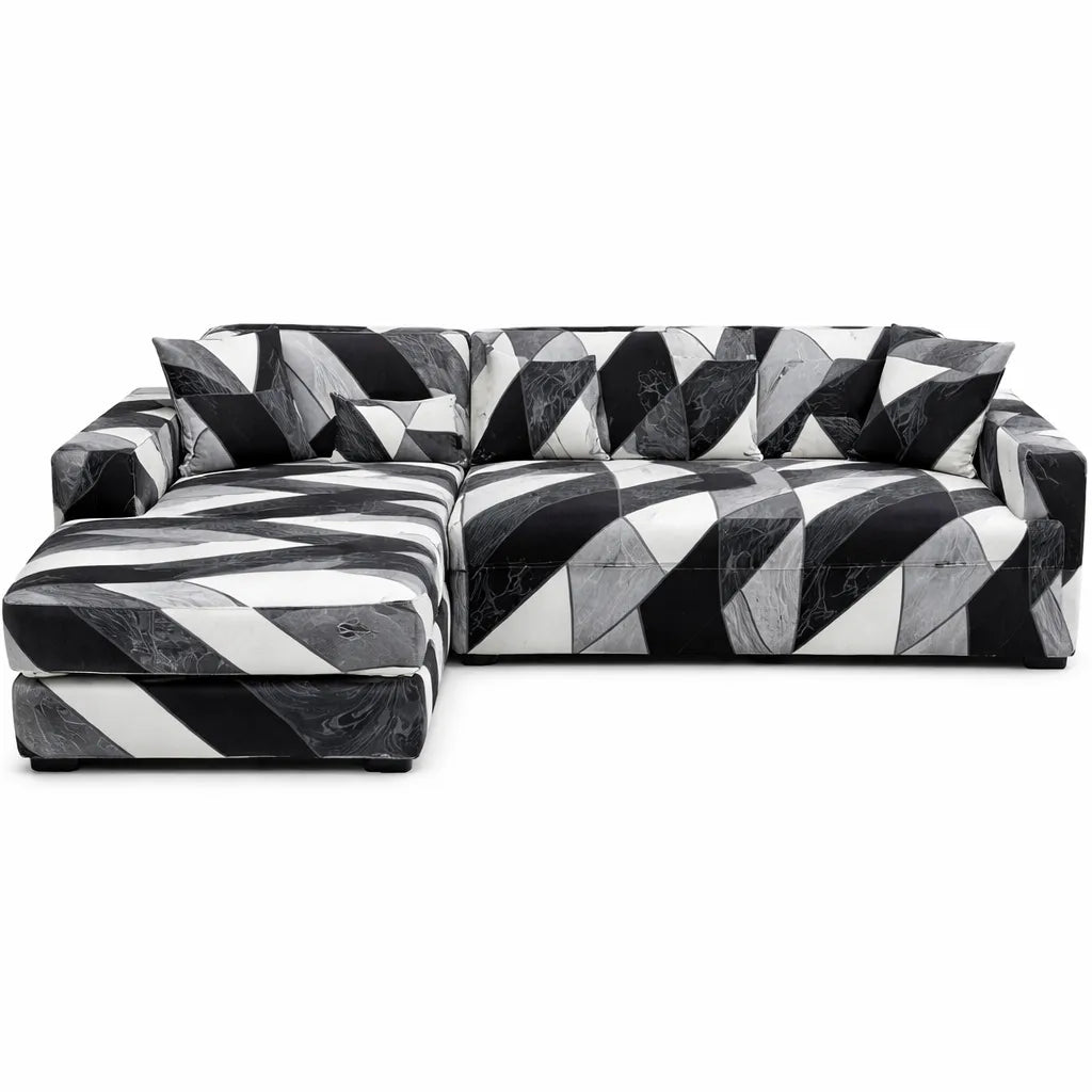 Motif Ruber - Housse de Canapé d’Angle Extensible