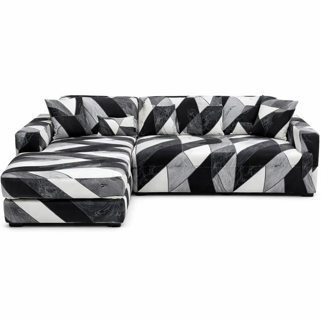 Motif Ruber - Housse de Canapé d’Angle Extensible
