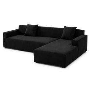Noir - Housse de Canapé d’Angle Extensible