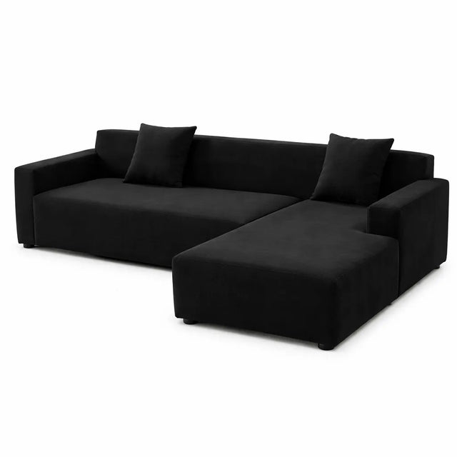 Noir - Housse de Canapé d’Angle Extensible