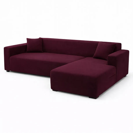 Rouge Vin - Housse de Canapé d’Angle Extensible