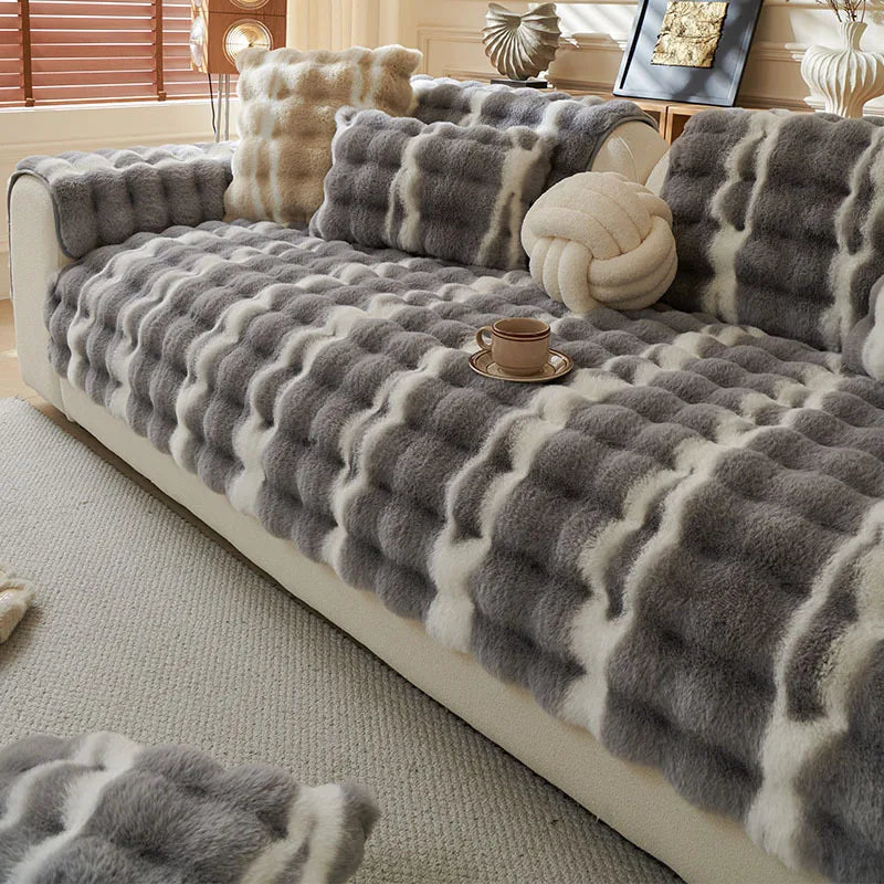 Protège Canapé Lapin Doux™ – Fausse Fourrure Épaisse Ultra Cocooning