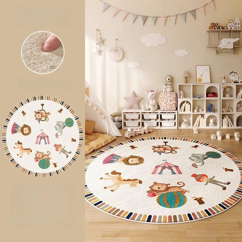 Tapis Rond Cartoon Animaux