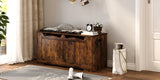 Banc de rangement en bois avec coffre