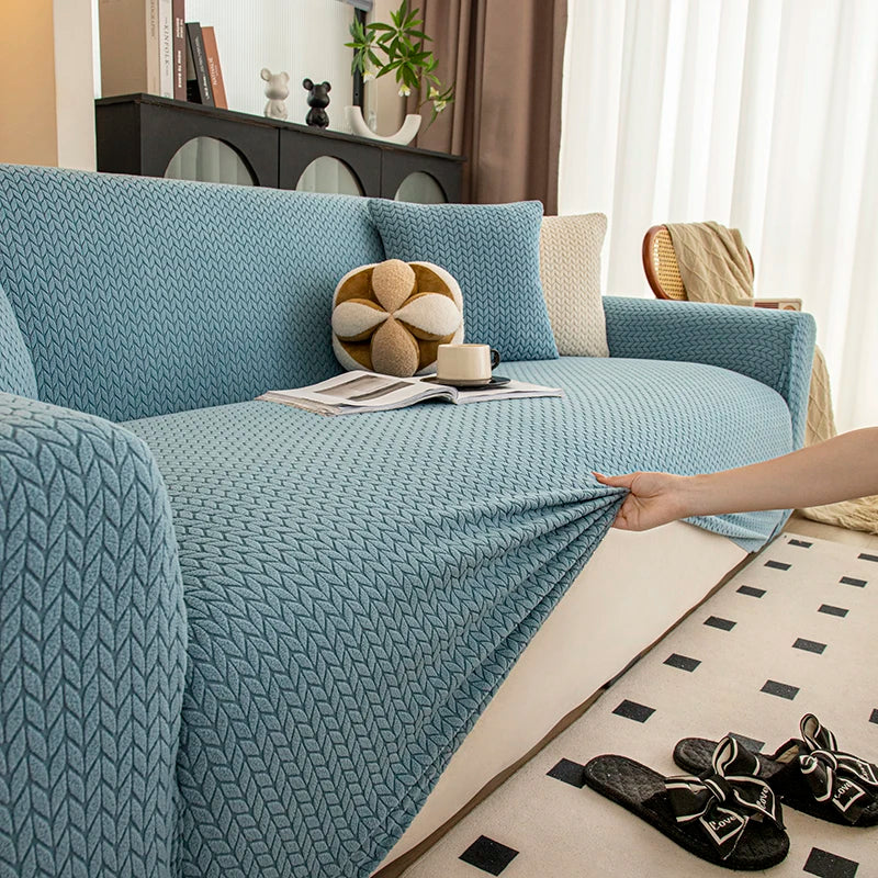 Housse de Canapé Extensible Jacquard Perle