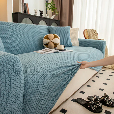 Housse de Canapé Extensible Jacquard Perle