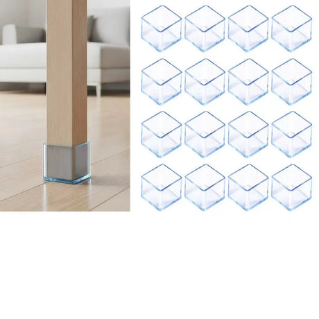 Protections en silicone pour pieds de chaises et tables carrés