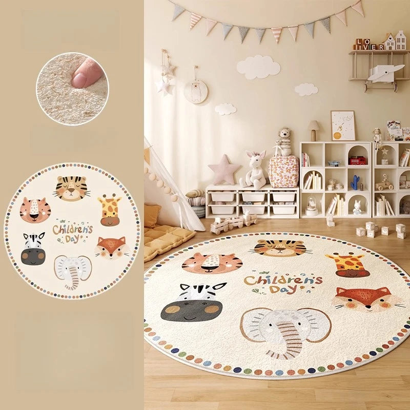 Tapis Rond Cartoon Animaux