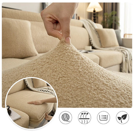Housse de Coussin de Canapé Épaisse et Extensible Protection Plush