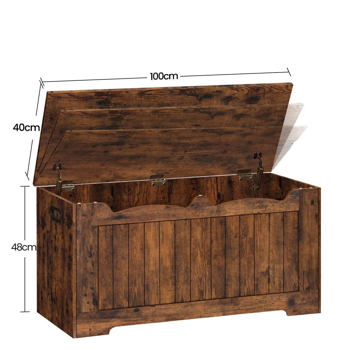 Banc de rangement en bois avec coffre