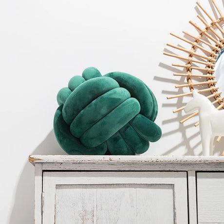 Coussin Boule Nœud Design – Décoratif Moderne en Velours