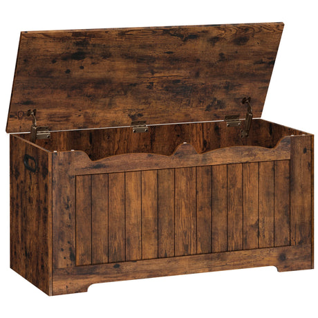 Banc de rangement en bois avec coffre