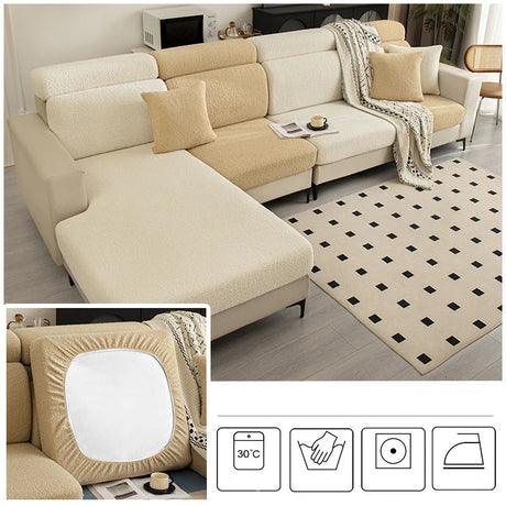 Housse de Coussin de Canapé Épaisse et Extensible Protection Plush
