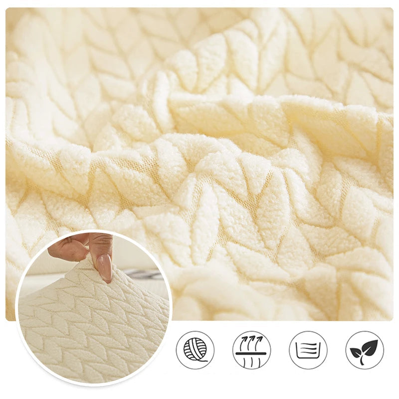 Housse de Canapé Extensible Jacquard Perle