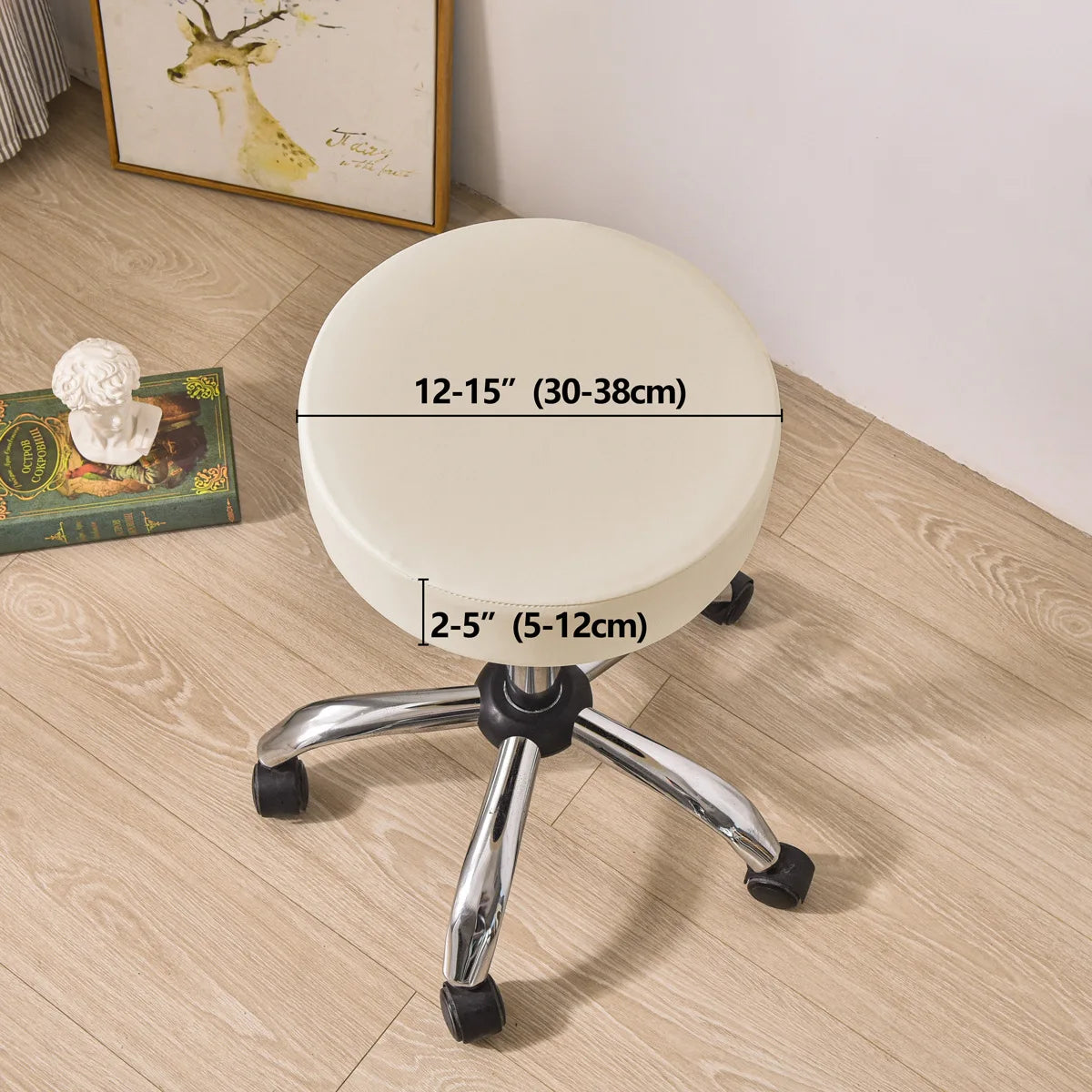 Housse Imperméable Ronde pour Tabouret avec Bandes élastiques