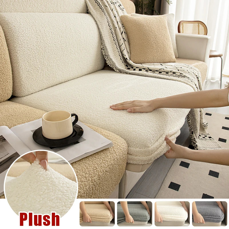 Housse de Coussin de Canapé Épaisse et Extensible Protection Plush