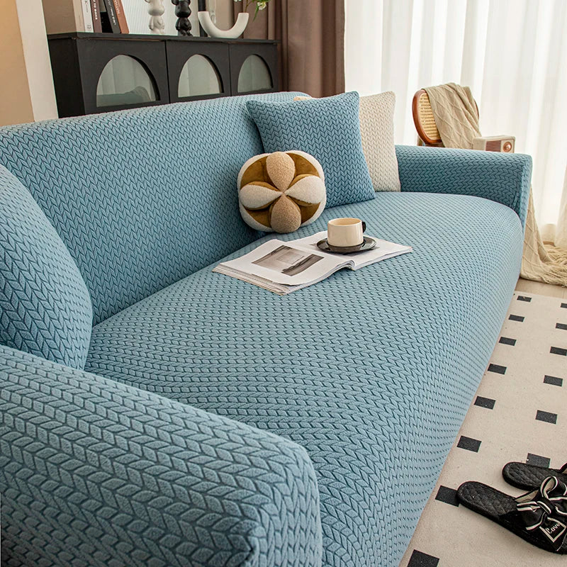 Housse de Canapé Extensible Jacquard Perle