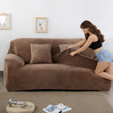 Velours Camel - Housse de Canapé Extensible