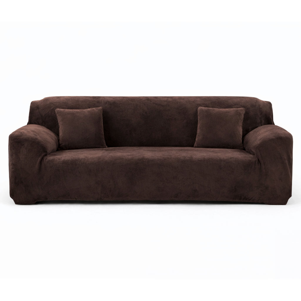Velours Coffee - Housse de Canapé Extensible