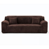 Velours Coffee - Housse de Canapé Extensible