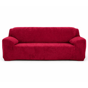 Velours Rouge Vin - Housse de Canapé Extensible