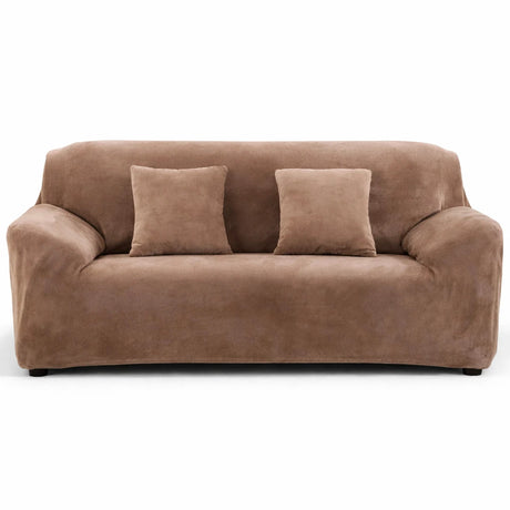 Velours Camel - Housse de Canapé Extensible