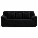 Velours Noir - Housse de Canapé Extensible
