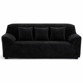 Velours Noir - Housse de Canapé Extensible