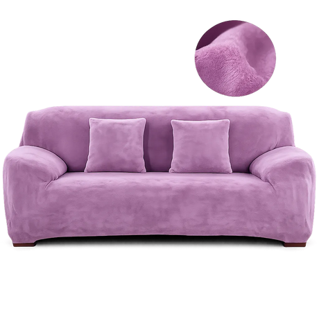 Velours Violet Clair - Housse De Canapé Extensible