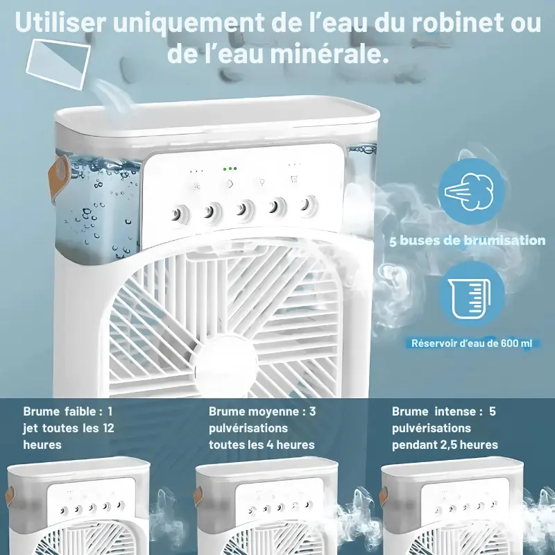 Ventilateur Silencieux Climatiseur Portable Brumisateur USB - FreezeX Air® - La Maison de la Housse®