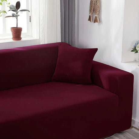 Rouge Vin - Housse de Canapé d’Angle Extensible