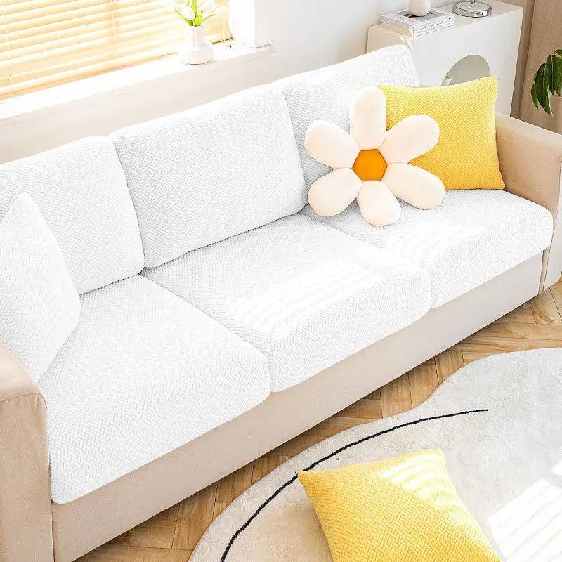 Housse Blanc Coussin D'assise & Dossier - Canapé & Fauteuil - La Maison de la Housse®