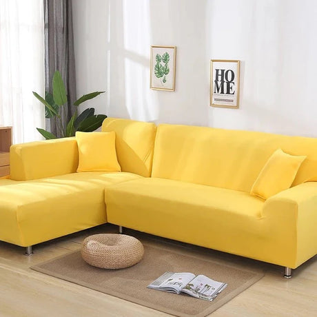Jaune - Housse de Canapé d’Angle Extensible