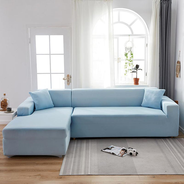 Housse De Canapé d'Angle Bleu Clair - La Maison de la Housse®