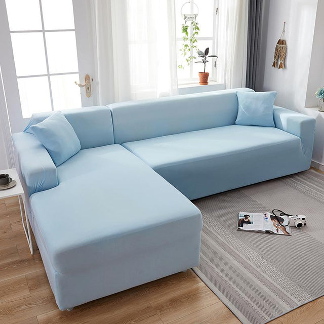 Housse De Canapé d'Angle Bleu Clair - La Maison de la Housse®