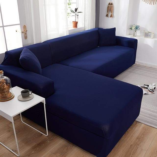 Housse De Canapé d'Angle Bleu Marine - La Maison de la Housse®