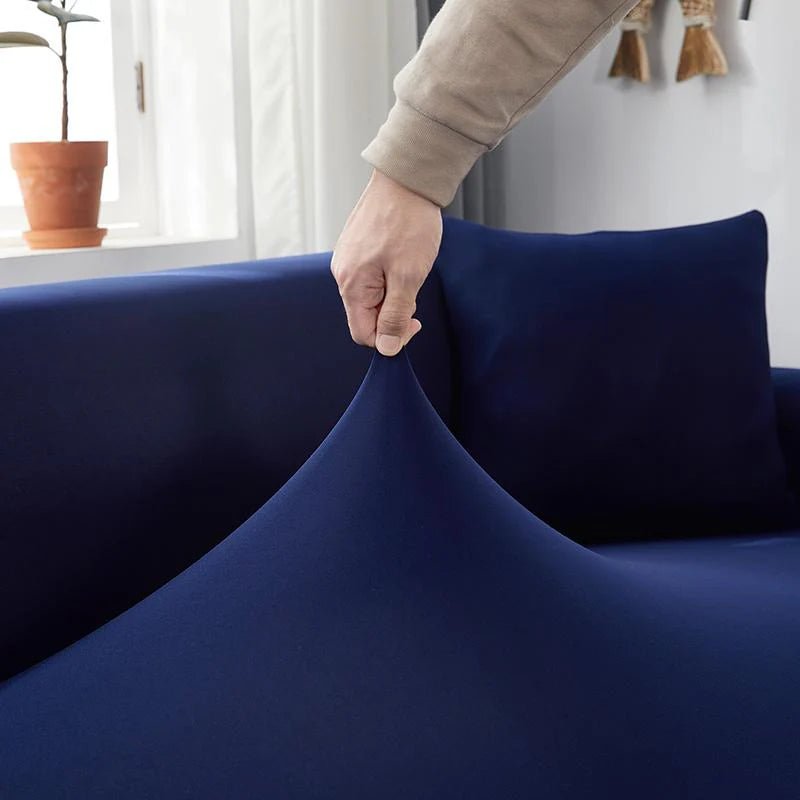 Housse De Canapé d'Angle Bleu Marine - La Maison de la Housse®