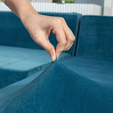 Housse De Canapé d'Angle En Velours Lac bleu - La Maison de la Housse®