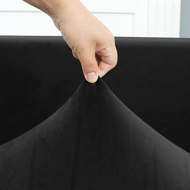 Housse De Canapé d'Angle En Velours Noir - La Maison de la Housse®