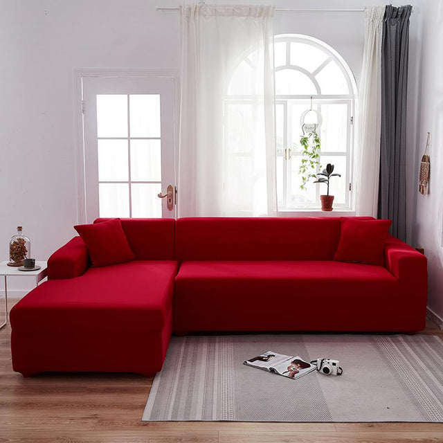 Housse De Canapé d'Angle Rouge Clair - La Maison de la Housse®