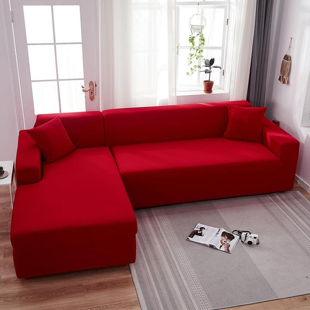 Housse De Canapé d'Angle Rouge Clair - La Maison de la Housse®
