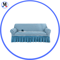 Housse de canapé en Microfibre Style Jupe Bleu