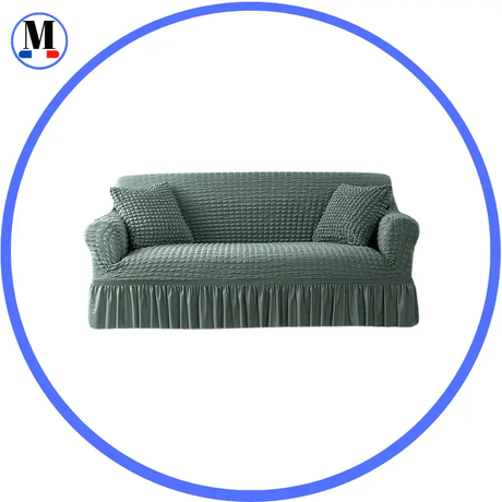 Housse de canapé en Microfibre Style Jupe Vert Lac pour product_type – La Maison de la Housse®