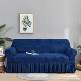 Housse de canapé en Microfibre Style Jupe Bleu Marine - La Maison de la Housse®