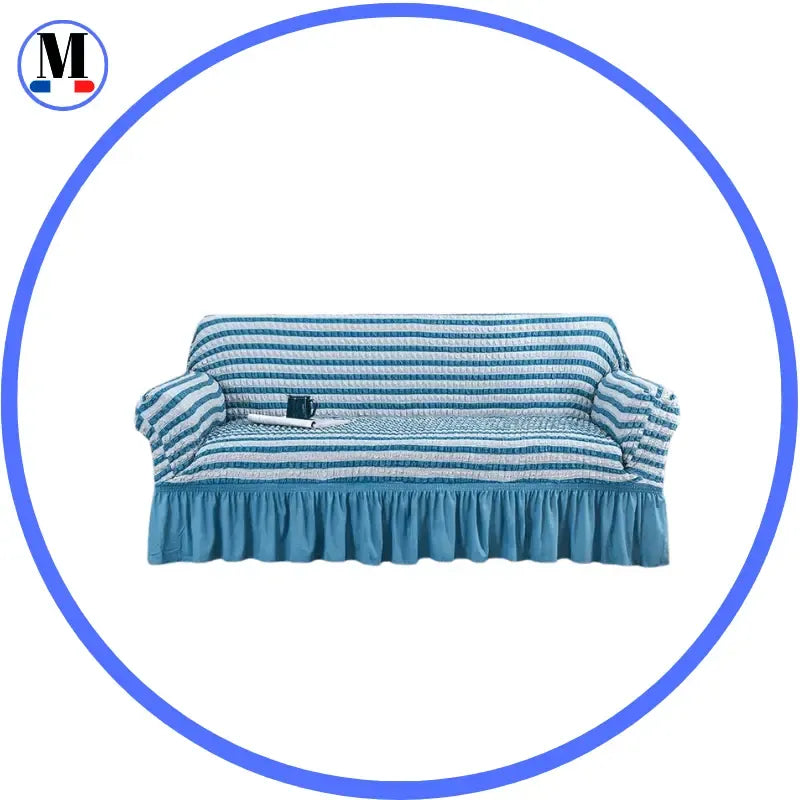 housse-de-canape-en-microfibre-style-jupe-bleu – La Maison de la Housse