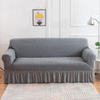 Housse de canapé en Microfibre Style Jupe Gris - La Maison de la Housse®