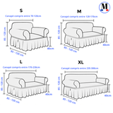 Housse de canapé en Microfibre Style Jupe Gris - La Maison de la Housse®