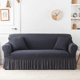 Housse de canapé en Microfibre Style Jupe Gris foncé - La Maison de la Housse®