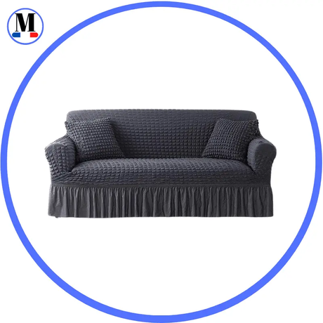 Housse de canapé en Microfibre Style Jupe Gris foncé pour product_type – La Maison de la Housse®