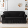 Housse de canapé en Microfibre Style Jupe Noir - La Maison de la Housse®